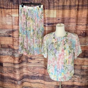 Alfred Dunner Floral 2 Piece Skirt Set